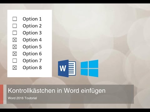 Kästchen zum Ankreuzen in Word einfügen - Kontrollkästchen in Word 2016 (HD)