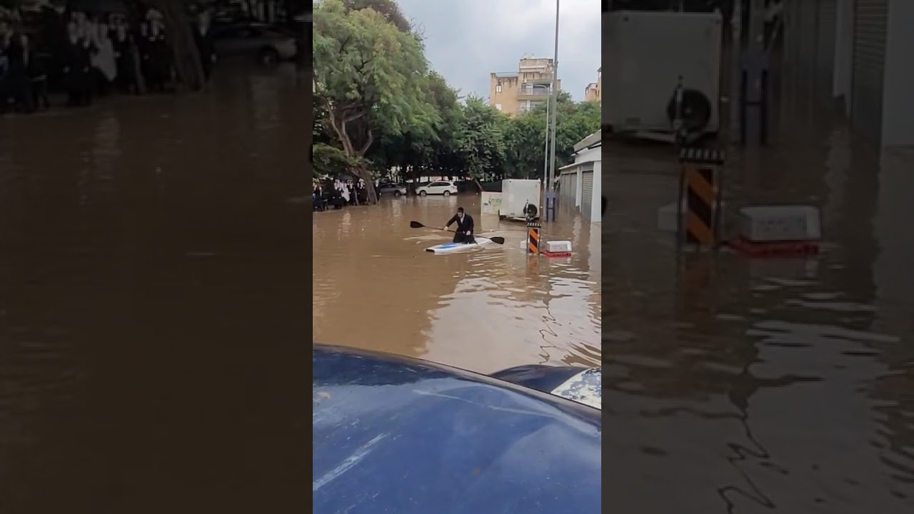 Flash floods slam Israel’s central coast Netanya Streets Turn Into Rivers