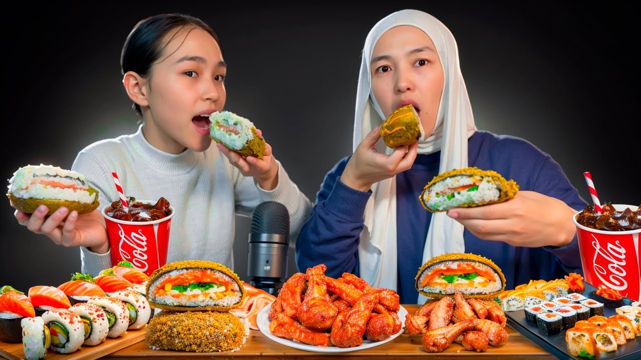 СУШИ-БУРГЕРМЕН МУКБАНГ