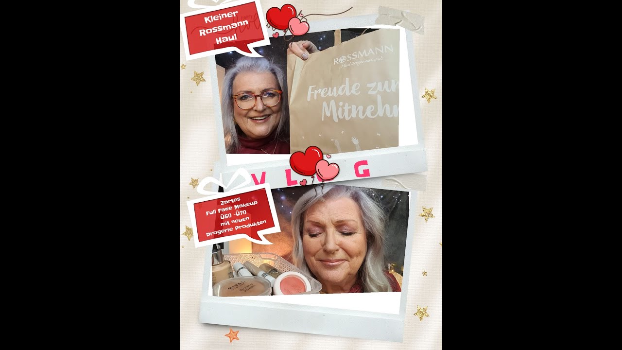 KLEINER ROSSMANN  - HAUL I  V L O G  I ZARTES FULL  - FACE MAKEUP Ü50 -  Ü70 I FARBENFROH60PLUS