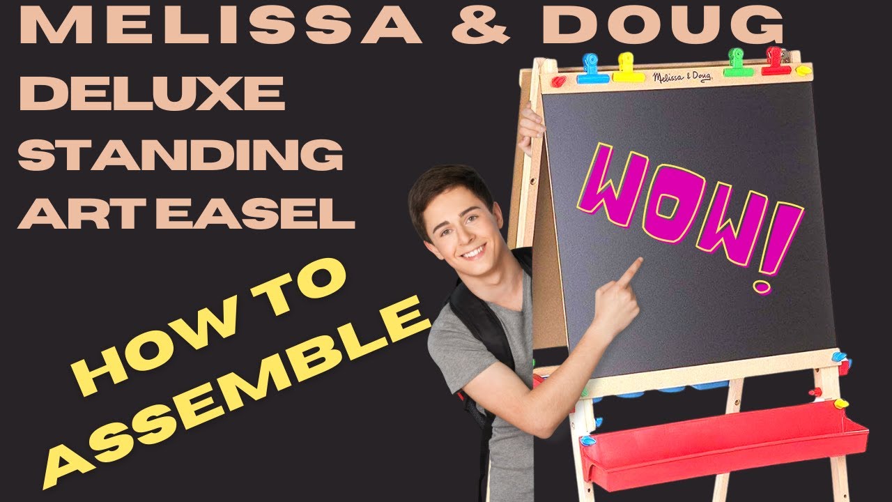Melissa & Doug Deluxe Standing Art Easel - Dry-Erase Board, Chalkboard,  Paper Roller