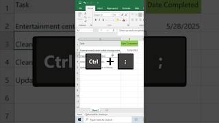 Todays date keyboard shortcut Excel
