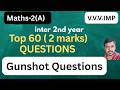 Top 60 VSAQ // Maths-2(A) IPE 2 Marks problems