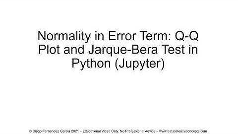Normality in Error Term. Q-Q Plot and Jarque-Bera Test in Python (Jupyter)