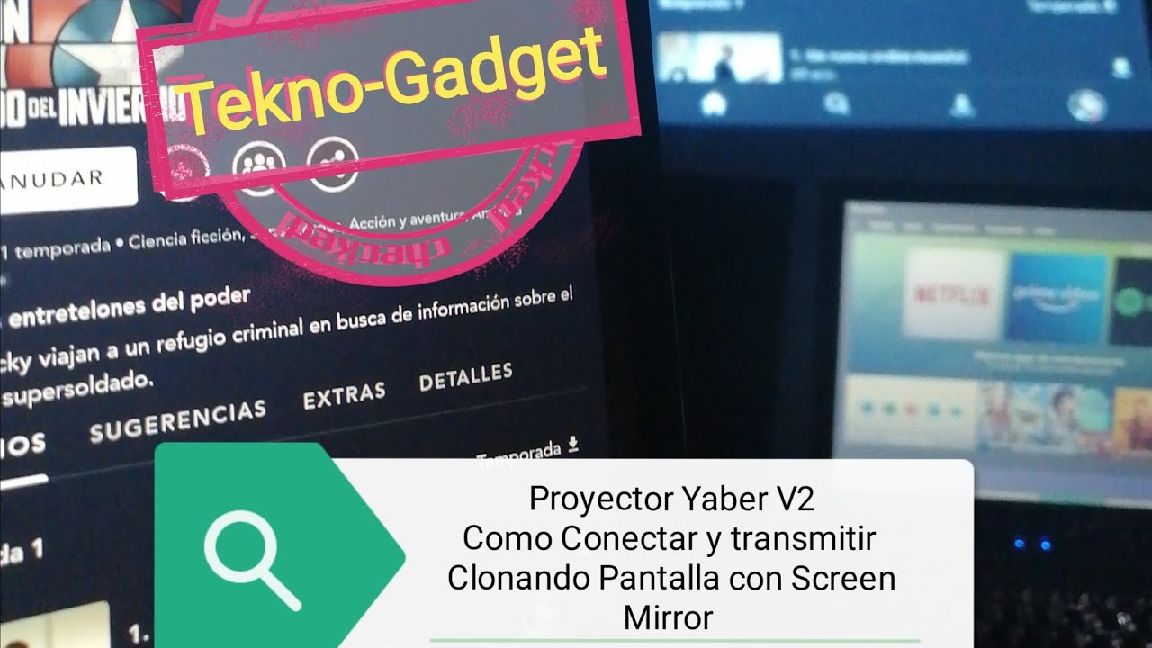 Proyector Yaber V2 conectando y Clonando Pantalla de celular, tablet con Screen Mirror