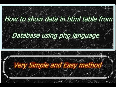 How to show data in html table from database in php [Hindi / Urdu ...