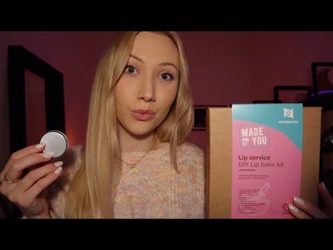 ASMR Making DIY Lip Balm (tapping, crinkles, whispering)