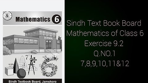 Sindh Text Book Board Class 6 Math Unit9Exercise9.2 Q.NO.1 Solvethe followingEquations7,8,9,10,11&12