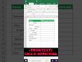 EXCEL TRIM FUNCTION | REMOVE EXTRA SPACES #excel #shorts #tricks
