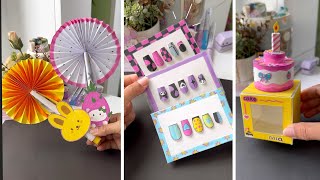 DIY Creative Easy Paper Craft when you’re bored | Paper Fake Nails | paper fan | school supplies