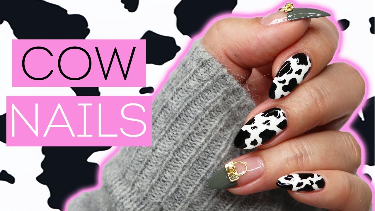 Press on Nails-cow Print Nails-nail Art-glue on Nails-luxury Nails-reusable  Nails-gel Nails-white Nails-short Nails, White and Black Nails - Etsy