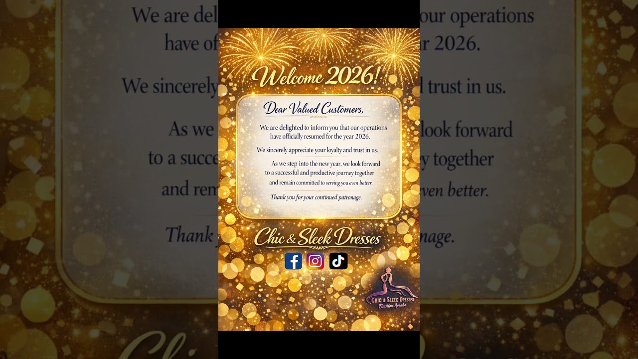 2026 just got more stylish — Chic & Sleek Dresses is back in business!   