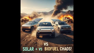 Off-Grid EV Truck BATTLE: Cybertruck vs Rivian vs F-150 Lightning + Solar vs Biofuel CHAOS!