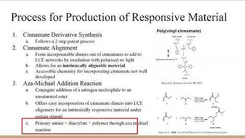Synthesis of 2-Aminoethyl Cinnamate for studying Responsive Liquid Crystal Elastomer Materials