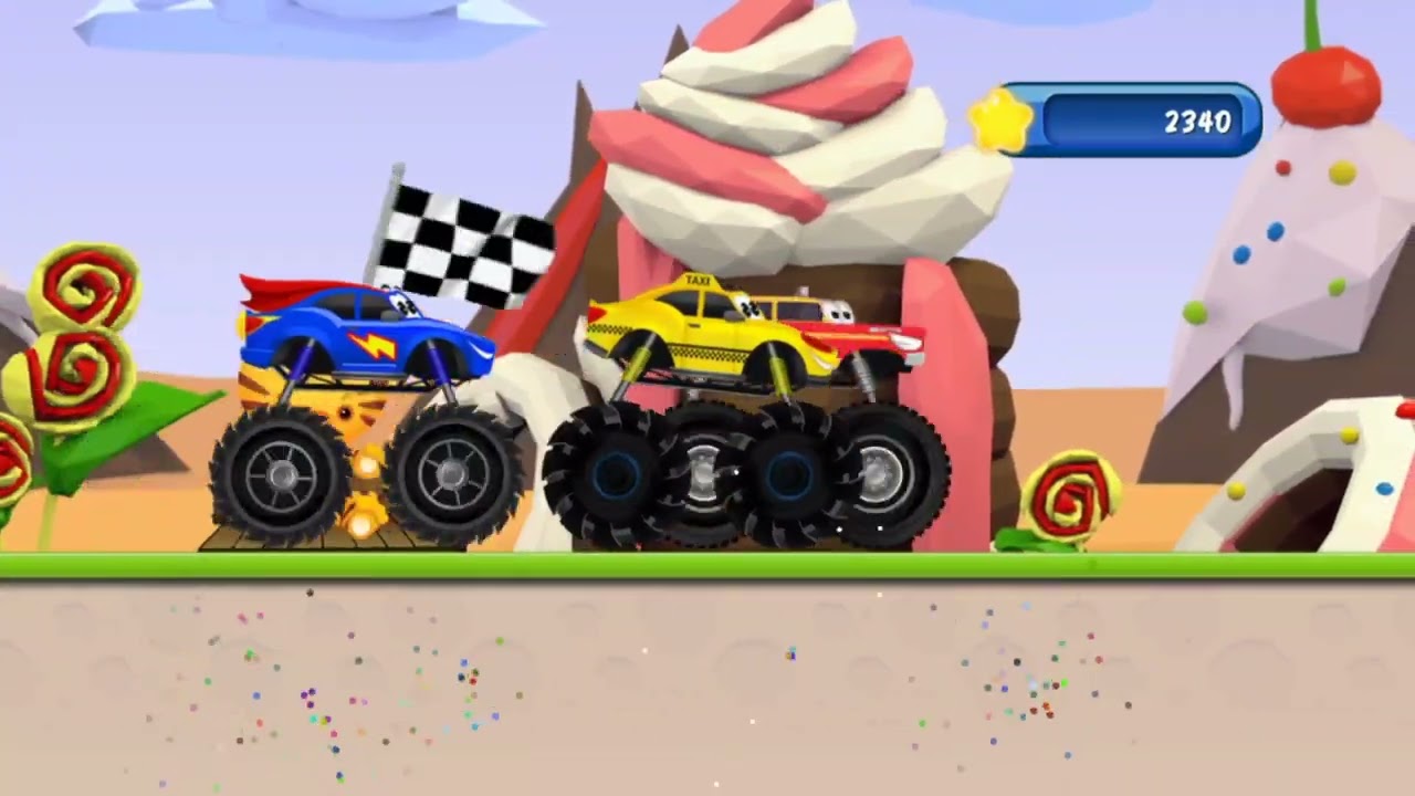 Monster Trucks Game| Yellow Taxi Monster | 3