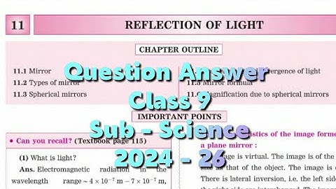 Question Answer Class 9 Science Chapter 11 Reflection of Light Digest Answer Reflection of lightstd9