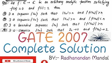 Gate 2007 complex analysis complete solution |CSIR-Net