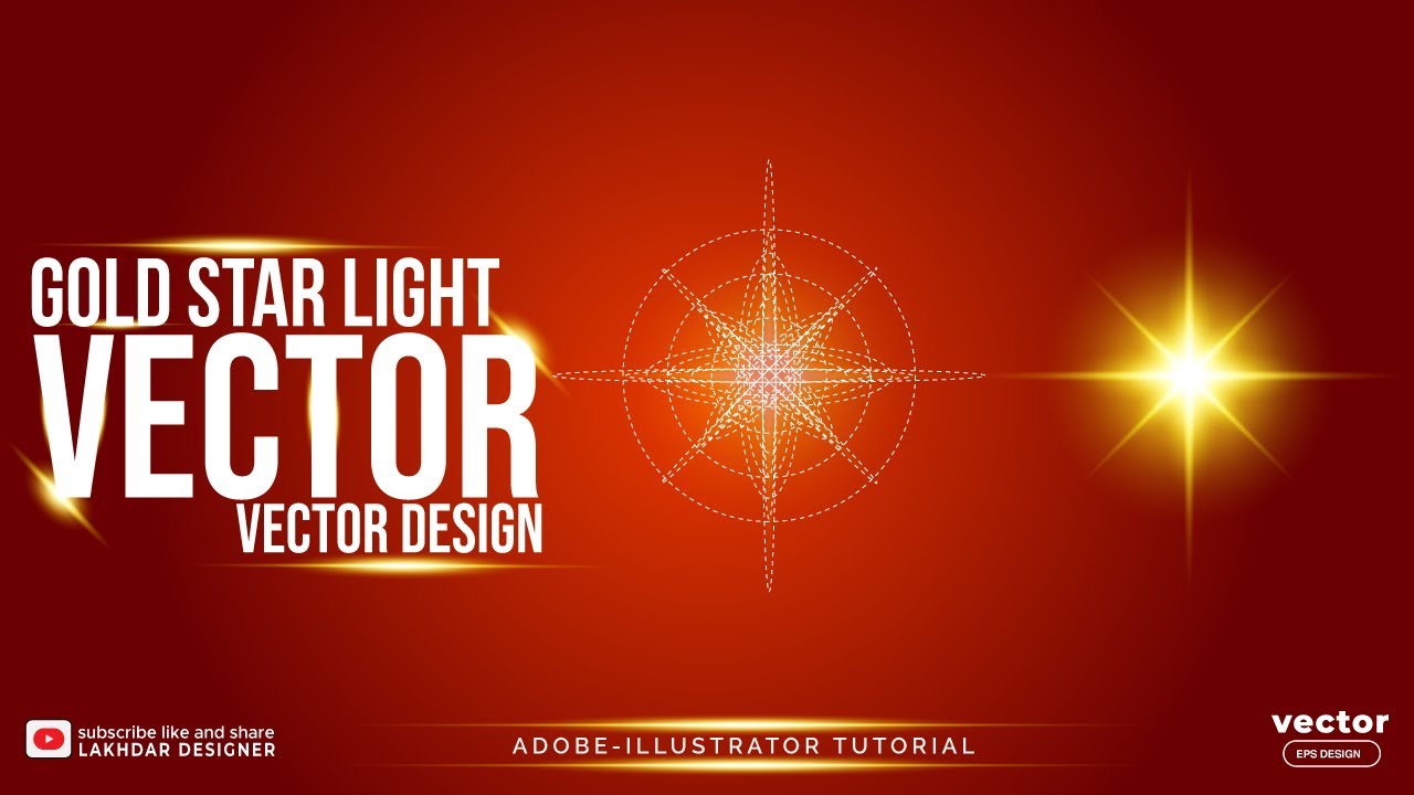 Learn How to Create a Vector Sparkle gold star light in Adobe ...