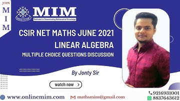 Linear Algebra CSIR NET Maths JUNE 2021 Multiple Choice Questions discussion by Jonty Sir.