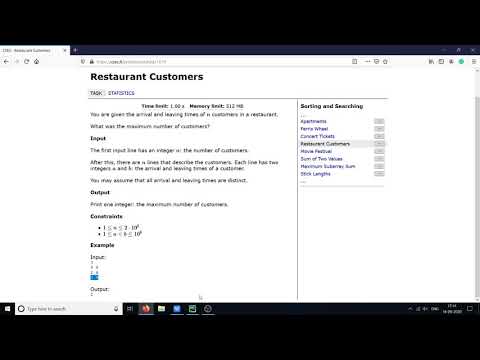 PYTHON Restaurant Customers Algorithm - CSES Sorting and Searching #5