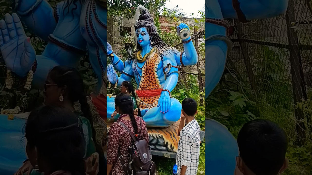 Lord Shiva statue at Khairthabad Ganesh festival vibes at Hyderabad Telangana