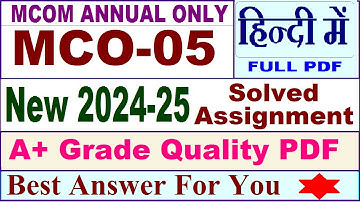 MCO 05 solved assignment 2024-25 in Hindi || mco 05 solved assignment 2025 || mco5 2024-25