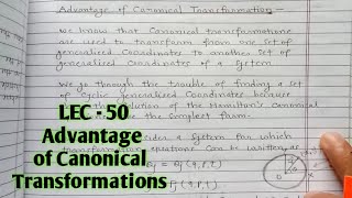 Advantage of Canonical Transformations with Notes