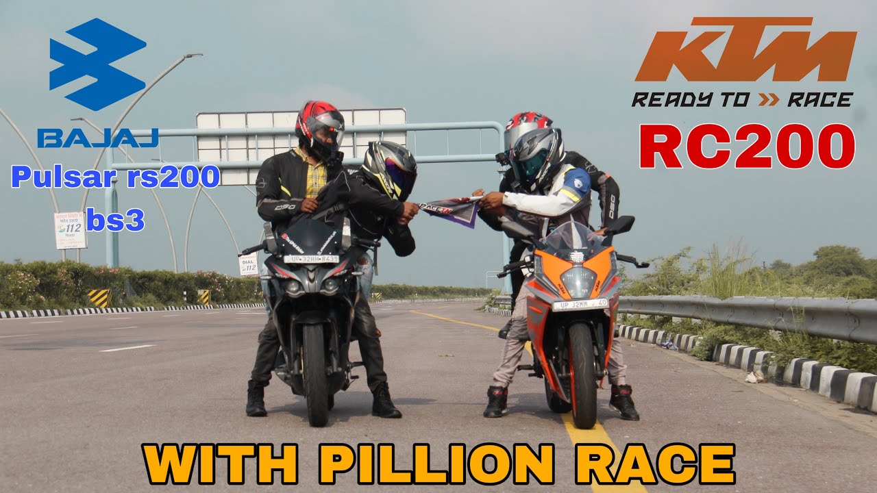 NEW KTMRC 200 BS6 VS BAJAJ PULSAR RS200 BS3 [ WITH PILLION RACE ] - YouTube