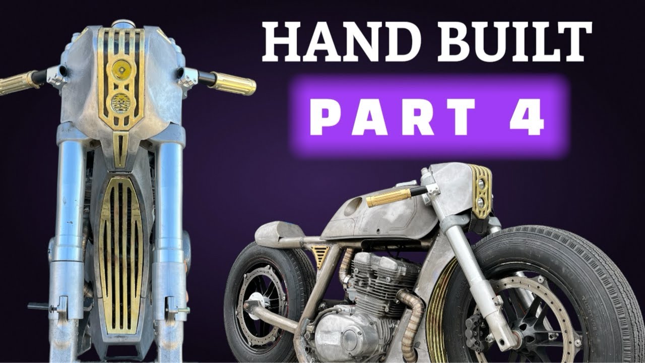 Hand Building My Custom Dream Motorcycle - Part 4 - Full Timelapse - Cafe Racer Bobber Harley