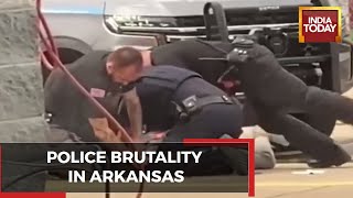 Shocking US Police Brutality Video Emerges, Arkansas Cops Pins Down \& Assaults A Man