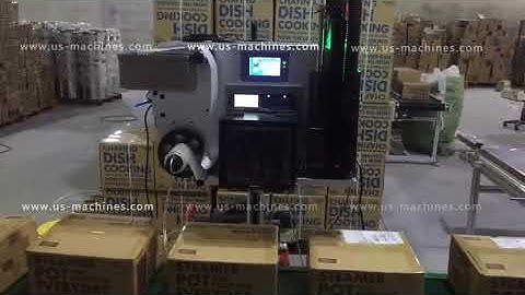 Real time label print top surface box carton automatic labeling machine labeler line