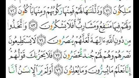 036 سورة يس من الاية 71 إلى 77