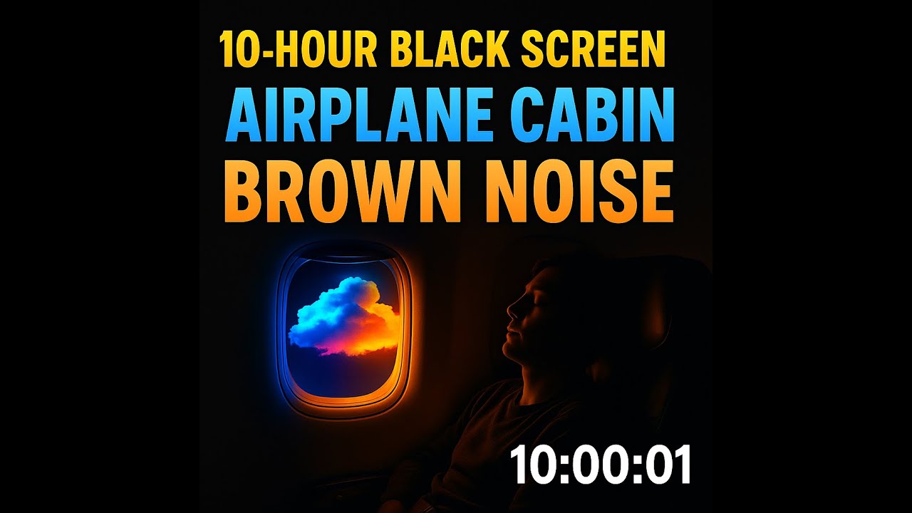 10 Hour Black Screen • Airplane Cabin Brown Noise Sleep Ambience - YouTube