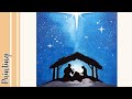 THE NATIVITY SCENE SILHOUETTE [Watercolor Christmas Card]