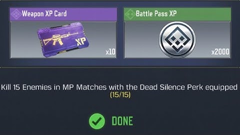 Call Of Duty Mobile Kill 15 Enemies in MP Matches with the Dead Silence Perk Equipped Task Complete