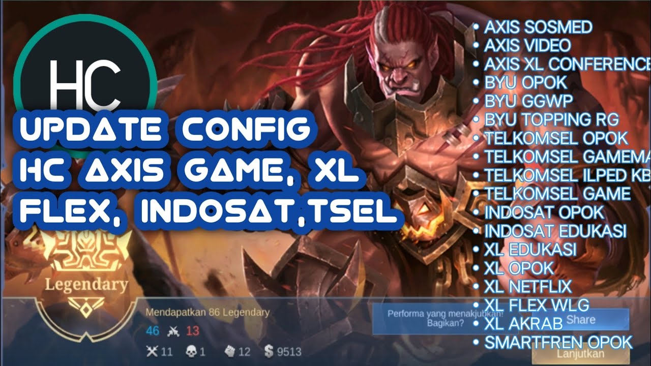 UPDATE CONFIG HC | TSEL OPOK  | Axis game | xl flex wlg | Indosat edu