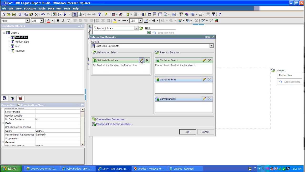 Cognos Chart No Data Available