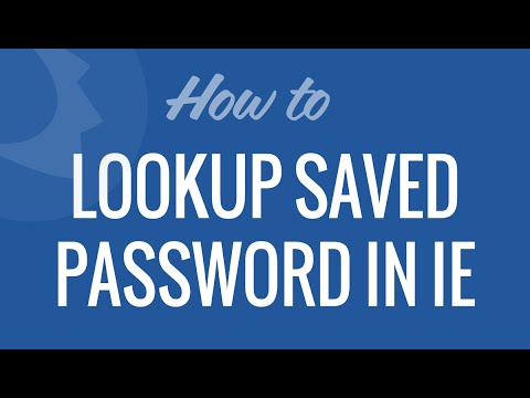 Lookup Saved Password in Internet Explorer