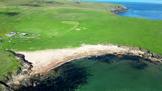 skaw beach unst shetland 4k drone