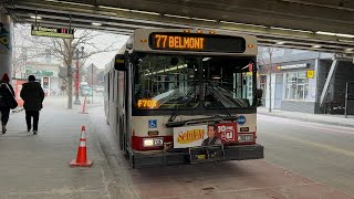 CTA Bus Ride 77 Belmont From Belmont L STN To Blue Line CTA New Flyer D40LF 2006 #1023