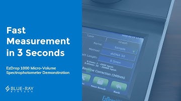 Fast Measurement in 3 Sec by EzDrop 1000 Micro-Volume Spectrophotometer (Demo) │Blue-Ray Biotech