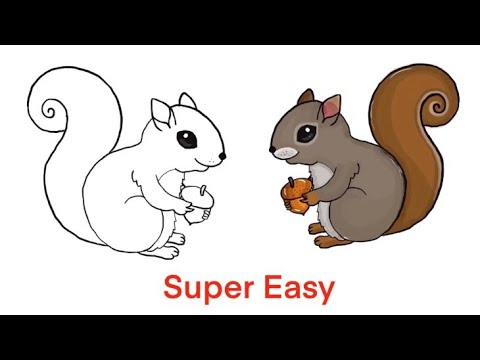 How To Draw A Skiing Squirrel 