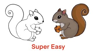 How to draw a Squirrel for kids