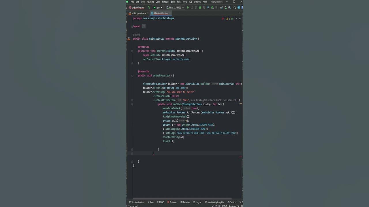 How to Create Alert Dialogue Box in Android Studio Java #androidstudio ...
