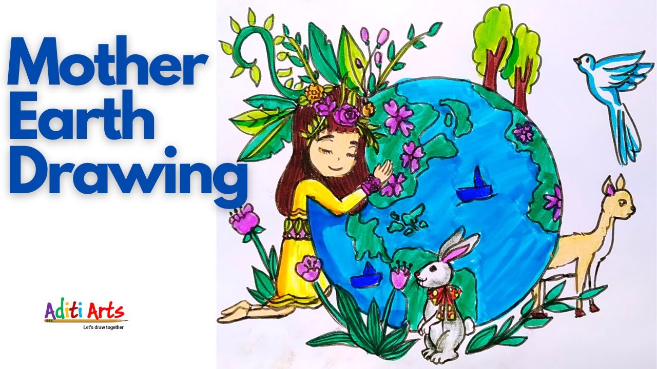 Download Earth Poster Drawing Mother Nature - Save The Earth Poster - Full  Size PNG Image - PNGkit