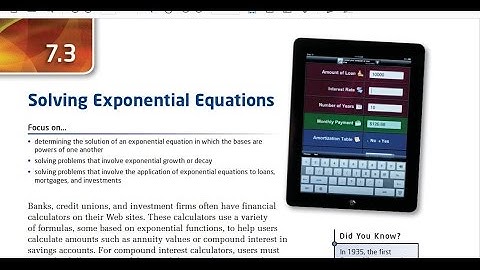 PC 30 7.3 Solving Exponential Equations
