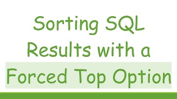 Sorting SQL Results with a Forced Top Option