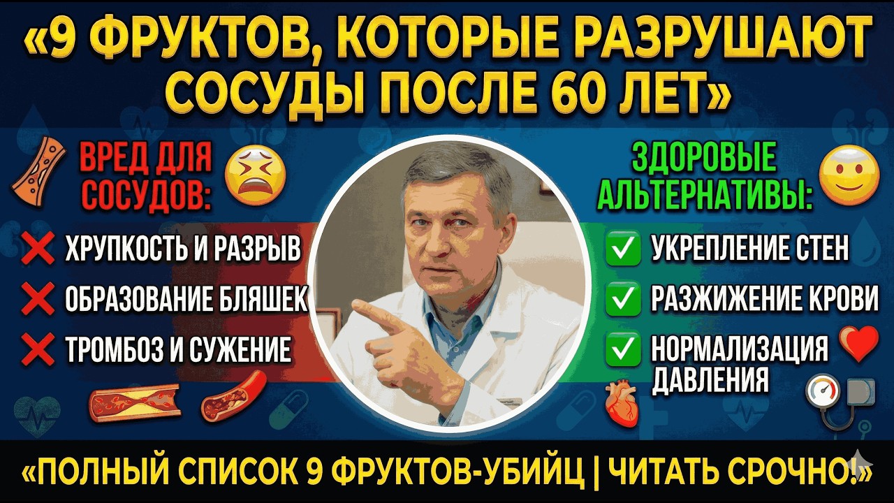 9 фруктов, которые разрушают сосуды после 60 лет