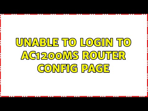 Unable to login to AC1200MS router config page