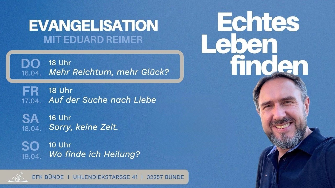 Predigt: "Mehr Reichtum, mehr Glück?" // Eduard Reimer